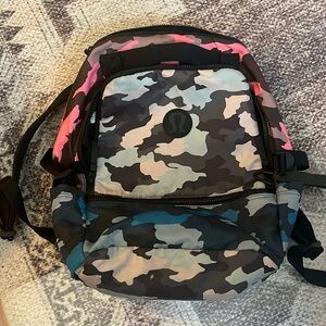 lululemon Crew Backpack Multicolor Camo Backpack - Black, Blue, Pink